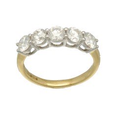 18 Krt Gouden Alliance ring 5 keer 0.39 ct. Briljant