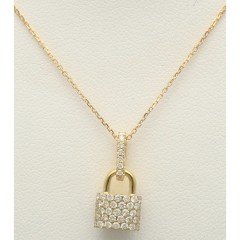 Gouden collier met Briljanten hanger 0.75 Ct 
