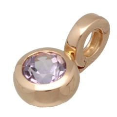 RosÃ© gouden hanger van Bron met Amethist
