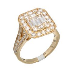18 Krt. ring tiffany look met 2 Ct. diamanten