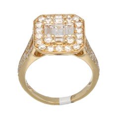 18 Krt. ring tiffany look met 2 Ct. diamanten