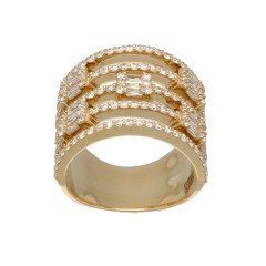 14 Krt. exclusieve ring vol diamanten.