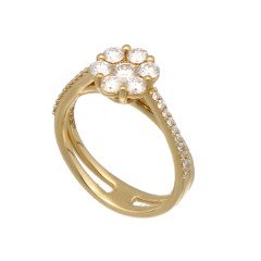 14 Krt. klassieke Solitair ring, briljant 0.80ct