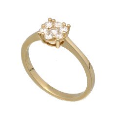 14Krt. Geelgouden solitair ring bezet met briljant