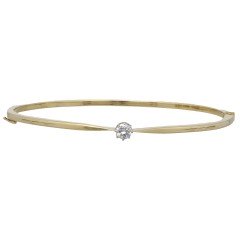 14Krt. gouden Bangle gezet met Briljant 0.30Ct.