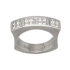 18 Krt. abstracte massieve diamanten ring.
