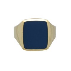14Krt gouden zegelring met lagensteen