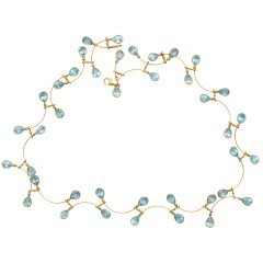 Handgemaakt collier 18 krt goud met Topaas