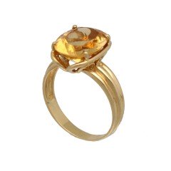 14Krt. gouden vintage ring met Citrien