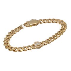 14Krt. gouden schakel armband met diamanten