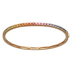 18 krt Rainbow armband bezet met Saffieren