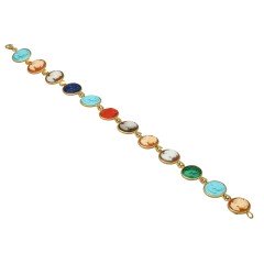 18 krt. armband gekleurde Camee, Italiaans design.