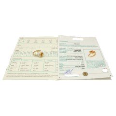 18 Krt. Gouden ring met Citrien & Briljant 