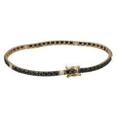 14 Krt. Gouden Tennisarmband met Zwarte Diamant. 2.22Ct.