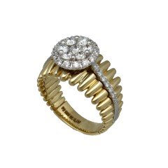 14 Krt gouden Fantasie Briljant ring 1.28 Ct