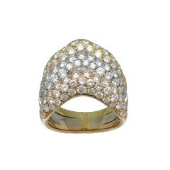 18 krt Tri-Color Briljant Ring ca. 3.50 Ct