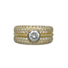 18 Krt Fantasie Briljant ring. Totaal circa 2.25 Ct