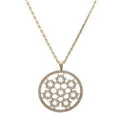 18 Krt. Exclusieve Rosé gouden hanger met Briljant ca.5 Ct