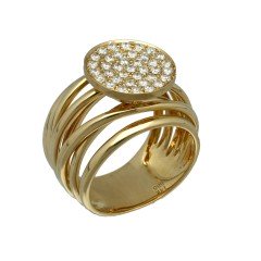 14Krt. gouden Slag ring PavÃ© gezet met Briljant 0.83Ct. 