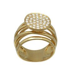 14Krt. gouden Slag ring PavÃ© gezet met Briljant 0.83Ct. 