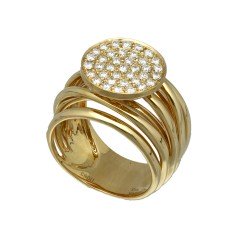 14Krt. gouden Slag ring PavÃ© gezet met Briljant 0.83Ct. 