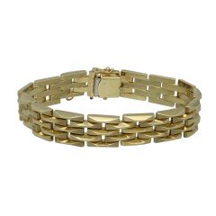 Massief gouden schakel armband, 14 krt.