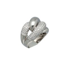 Witgouden Slagring met Briljant ca. 1.50 Ct