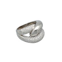 Witgouden Slagring met Briljant ca. 1.50 Ct