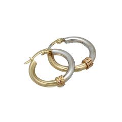 14 Krt Bi-Color Oorringen 21 mm