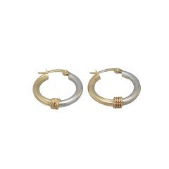 14 Krt Bi-Color Oorringen 21 mm