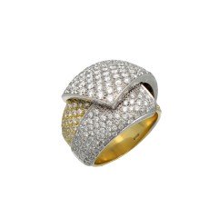 18 Krt Bi-Color Ring met ca. 2.5 Ct Briljant.