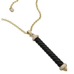 18 Krt hanger van ebbenhout-briljant excl collier Esser Hasselt ontwerp