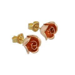 14 Krt Gouden Roos Oorbellen.