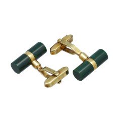 14 Krt gouden Manchetknopen met Jaspis