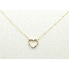 14 Krt. collier met briljanten in hartje.