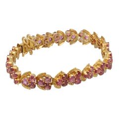 18 Krt Gouden  Armband met Robijnen.
