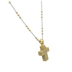18 krt Collier met Diamanten Kruis.