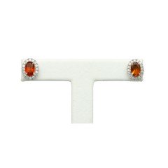 14Krt. gouden Oorstekers Citrien & Briljant