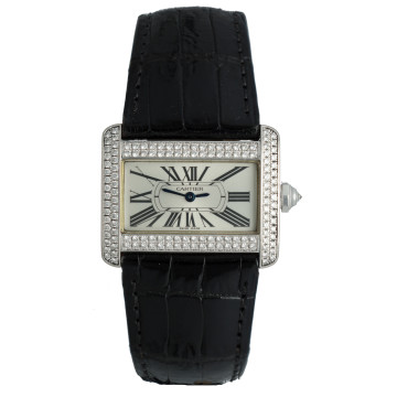 18 Krt. witgoud Cartier Tank Divan Diamonds