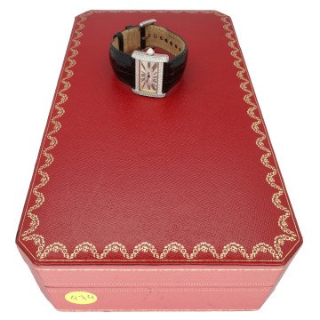 18 Krt. witgoud Cartier Tank Divan Diamonds
