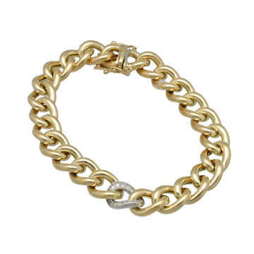 14 Krt Gourmet Armband met Diamant 0.20 Ct