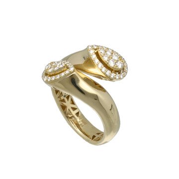 14 Krt Slagring met Diamant 0.44 Ct