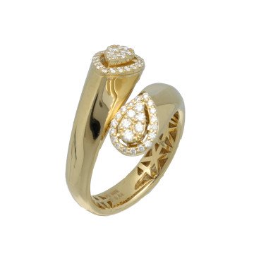 14 Krt Slagring met Diamant 0.44 Ct