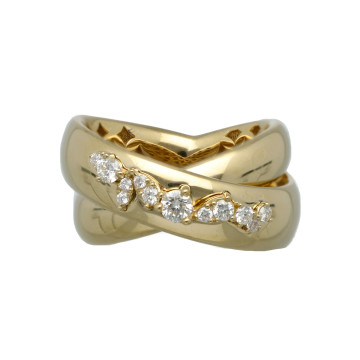 14 Krt Gouden Slagring met Briljant 0.39 Ct