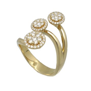 14 Krt Fantasie Slagring met Briljant 0.62 Ct