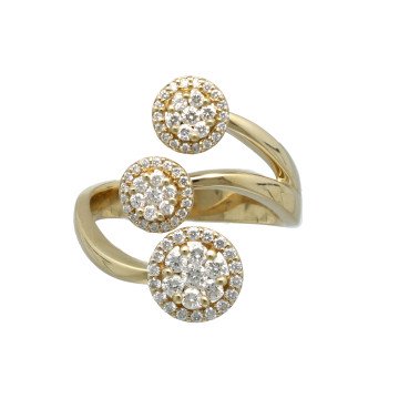 14 Krt Fantasie Slagring met Briljant 0.62 Ct