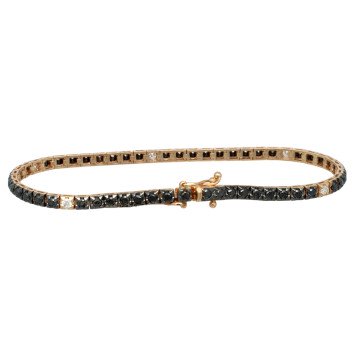 Roségouden Tennisarmband met Zwart Diamant 2.25 Ct