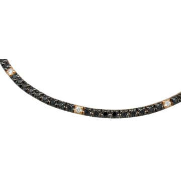 Roségouden Tennisarmband met Zwart Diamant 2.25 Ct