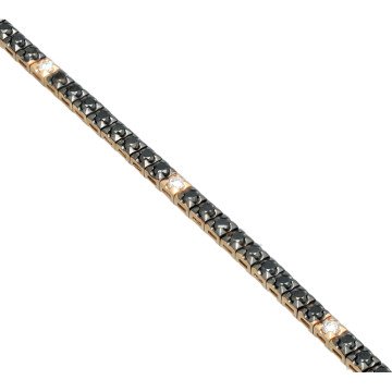 Roségouden Tennisarmband met Zwart Diamant 2.25 Ct