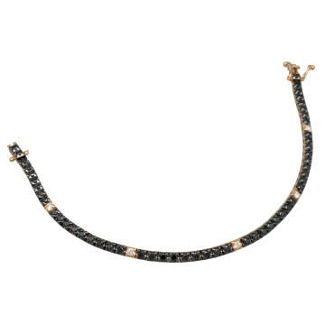 Roségouden Tennisarmband met Zwart Diamant 2.25 Ct